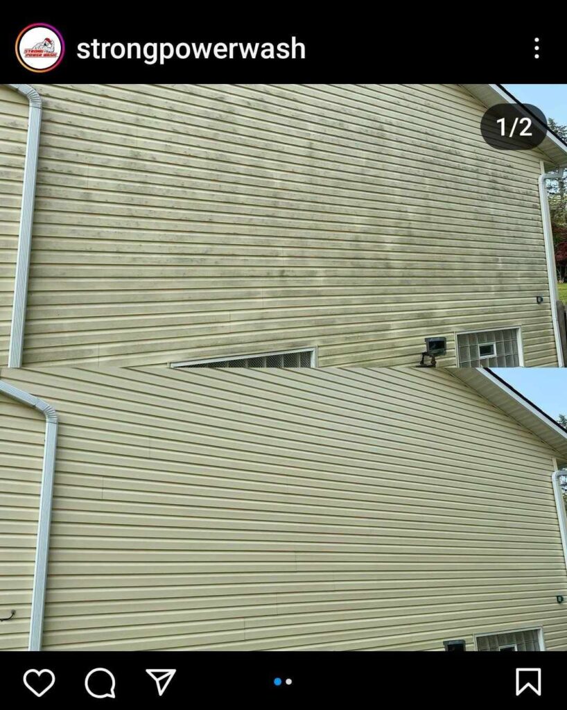 house siding house wash before and after