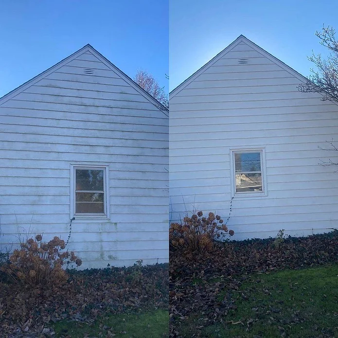 House wash before and after picture